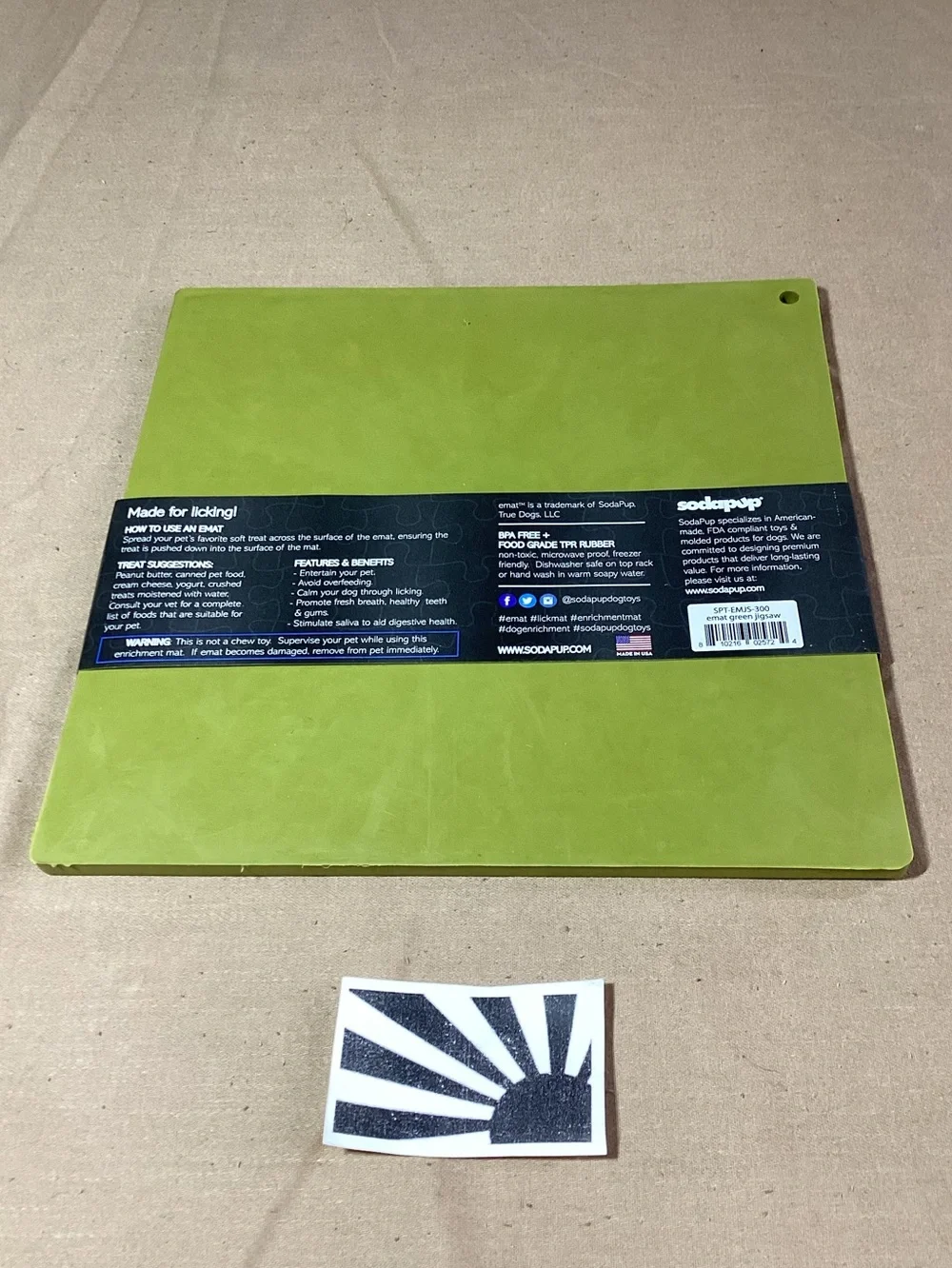 SodaPup eMat Jigsaw Dog Lick Mat, Green